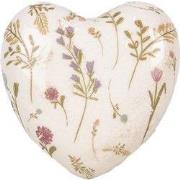 Clayre & Eef Decoratie Hart 11x11x4 cm Beige Roze Keramiek