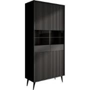 Meubella - Vitrinekast Winq - Antraciet - 90 cm