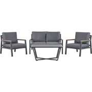 DELIA - Loungeset voor 4 - Donkergrijs - Aluminium