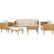 BARATTI - Loungeset voor 6 - Lichtbeige - Acaciahout