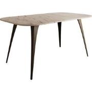 Meubella - Eetkamertafel Flix - Wit marmer - 160 cm - Uitschuifbaar