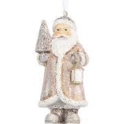 Clayre & Eef Kersthanger Kerstman 9 cm Beige Kunststof