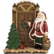 Clayre & Eef Kerstdecoratie Beeld Kerstman 18x7x20 cm Rood Kunststof