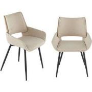 Set van 2 stoelen in beige stof H81 cm - HORTENSE