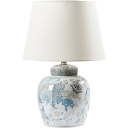 JAMAPA - Tafellamp - Lichtblauw - Porselein/Linnen