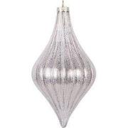 Clayre & Eef Kerstbal Ø 8x15 cm Zilverkleurig Glas