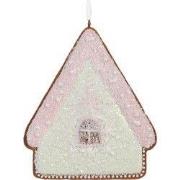 Clayre & Eef Kersthanger Gingerbread house 9x1x10 cm Groen Roze Kunsts...