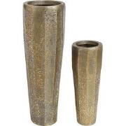 PTMD Adiane Brass  Brushed Alu Sheet Pot Ribb Round SV2