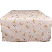 Clayre & Eef Tafelloper 50x140 cm Beige Katoen Croissant en Koffie