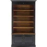 Bibliotheek met 2 deuren in zwart massief acaciahout H240 cm - FONTAIN...