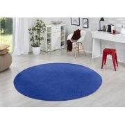 Rond Uni Laagpolig Effen Vloerkleed - Fancy - Blauw - 200cm rond Ø