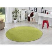 Rond Uni Laagpolig Effen Vloerkleed - Fancy - Groen - 133cm rond Ø