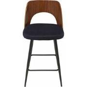 Barkruk in blauw fluweel L45 cm - AUSTIN