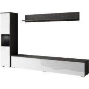 Meubella - Wandmeubel Pure - Wit - Antraciet