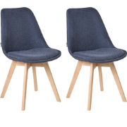 DAKOTA - Eetkamerstoel - Donkerblauw - Polyester