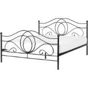 LYRA - Tweepersoonsbed - Zwart - 140 x 200 cm - Metaal