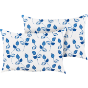 TORBORA - Tuinkussen set van 2 - Blauw/Wit - 40 x 60 cm - Polyester