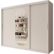 Meubella - Kledingkast Bodhi - Wit - 250 cm - Met spiegel
