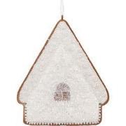 Clayre & Eef Kersthanger Gingerbread house 9x1x10 cm Wit Kunststof