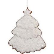 Clayre & Eef Kersthanger Kerstboom 9x1x10 cm Wit Kunststof