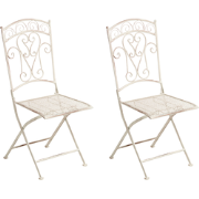 JUINA - Set van 2 tuinstoelen - Lichtbeige - IJzer