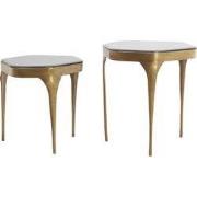 Light & Living - Bijzettafel AVI - 50x45.5x50 cm - Grijs - Set van 2