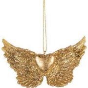 Clayre & Eef Kersthanger Vleugels 10x2x7 cm Goudkleurig Kunststof