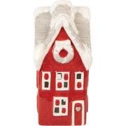 Clayre & Eef Decoratie Huis met LED Huis 11x10x24 cm Rood Keramiek