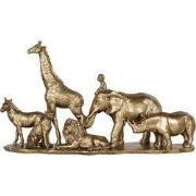 Clayre & Eef Decoratie Beeld Dieren 52x14x30 cm Goudkleurig Kunststof