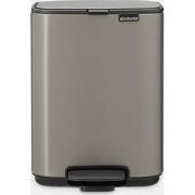 Bo Pedaalemmer, 4 liter, stil sluitend, kunststof binnenemmer - Platin...