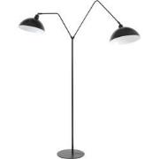 vtwonen Vloerlamp 2L 140x31x180 cm ORION mat zwart