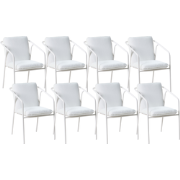 ASCIANO - Tuinstoel set van 8 - Wit - Metaal/Aluminium