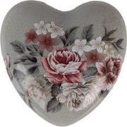 Clayre & Eef Decoratie Hart 8x8x4 cm Bloemen