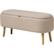 Rebecca bankje met opbergruimte beige bouclé - 95 x 45 cm