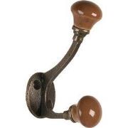 Clayre & Eef Wandhaak 5x9 cm Bruin Keramiek