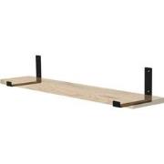 Wandhouder Plankhouder set van 2 200 x 140 mm zwart staal ML design