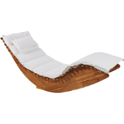 BRESCIA II - Ligstoel - Gebroken wit - Acaciahout