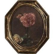 Clayre & Eef Schilderij 25x3x30 cm Zwart Kunststof Bloemen