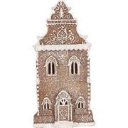 Clayre & Eef Gingerbread house met LED 17x15x35 cm Bruin Kunststof