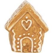 Clayre & Eef Kaarthouder Gingerbread house 5x4x6 cm Bruin Keramiek