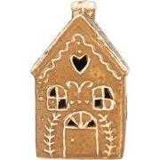 Clayre & Eef Gingerbread house met LED 7x6x12 cm Bruin Keramiek