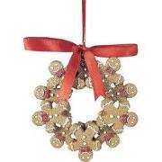 Clayre & Eef Kersthanger Gingerbread man 10x2x10 cm Bruin Kunststof