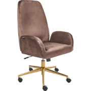 CLARE - Bureaustoel - Bruin - Fluweel