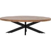 Salontafel Ovaal Mangohout - IJzer - 130x70x40 - Mansour - Giga Meubel