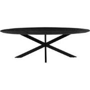 LABEL51 Eetkamertafel James - Zwart - Mangohout - 210 cm - Ovaal
