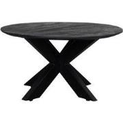 LABEL51 Salontafel Otis - Zwart - Mangohout - 80 cm - Rond