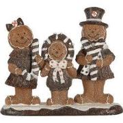 Clayre & Eef Kerstdecoratie Gingerbread man 20x7x17 cm Bruin Kunststof