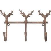 Clayre & Eef Wandkapstok 3 Haken 27x5x15 cm Bruin Metaal