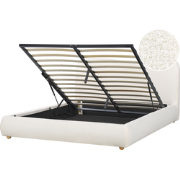 BLAGNAC - Bed met opbergruimte - Gebroken wit - 160 x 200 cm - Bouclé