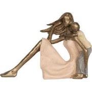 Clayre & Eef Decoratie Beeld Vrouw 23x9x16 cm Goudkleurig Kunststof